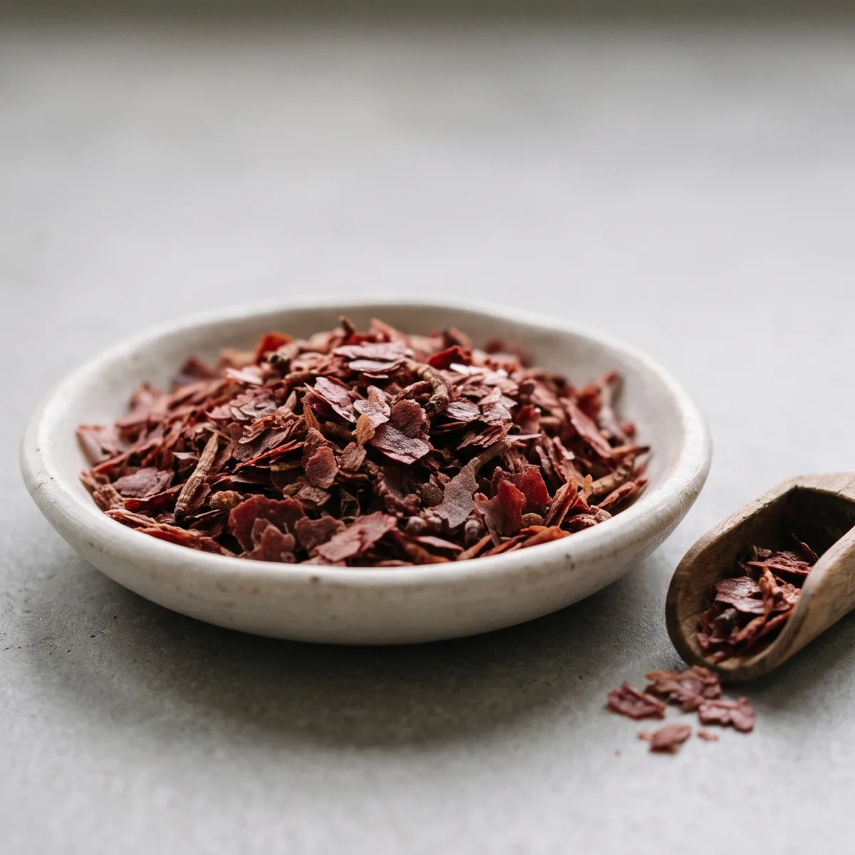 Getrocknete rote Mückenlarven (KI-generiert)