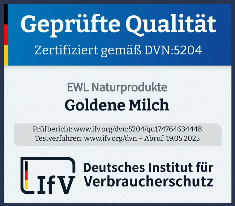IfV-Prüfsiegel Geprüfte Qualität – Goldene Milch, Deutsches Institut für Verbraucherschutz