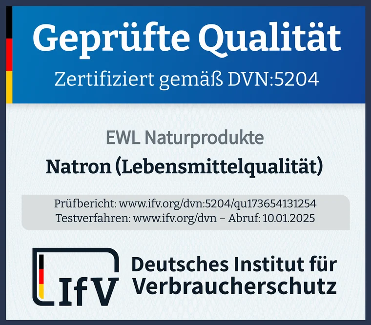 IfV-Prüfsiegel Geprüfte Qualität – Natron, Deutsches Institut für Verbraucherschutz